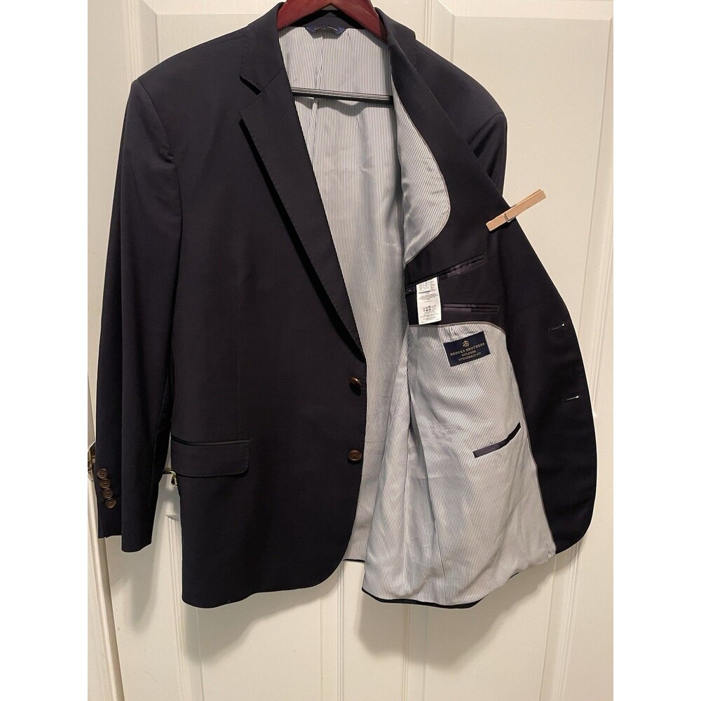 Brooks Brothers Explorer Fitzgerald Fit Jacket Pick Stitching Blue Mens 48R